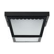 12 Watt - 9 inch - LED Carport Flush Mount Fixture - 3000K - Dimmable - Black Finish with Frosted Glass