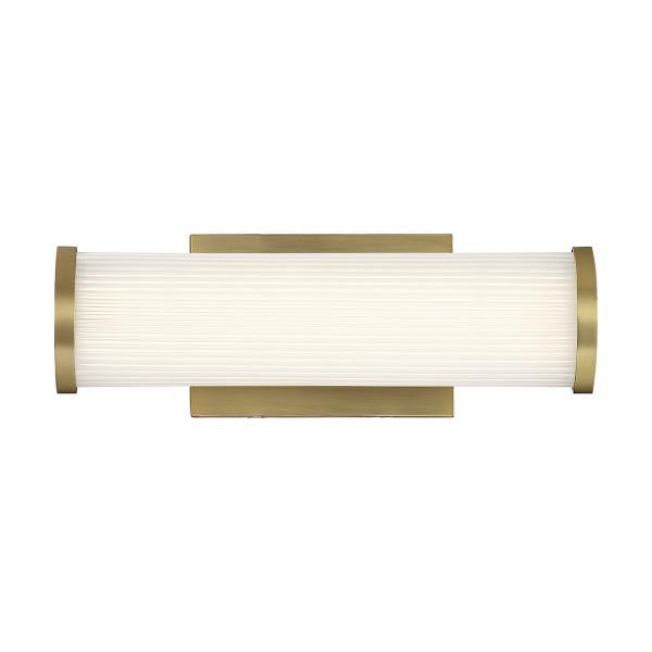 Lena - LED Vanity - Brushed Brass with Striped Lens