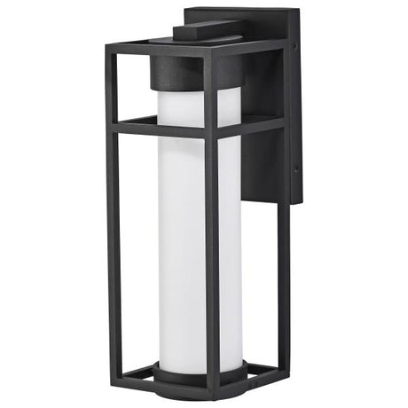 Ledges - 6W LED - Medium Wall Lantern - Matte Black with White Opal Glass