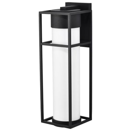 Ledges - 10W LED - Large Wall Lantern - Matte Black with White Opal Glass