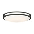 Glamour LED 24 inch - Flush Mount Fixture - Black Finish - CCT Selectable 3K/4K/5K