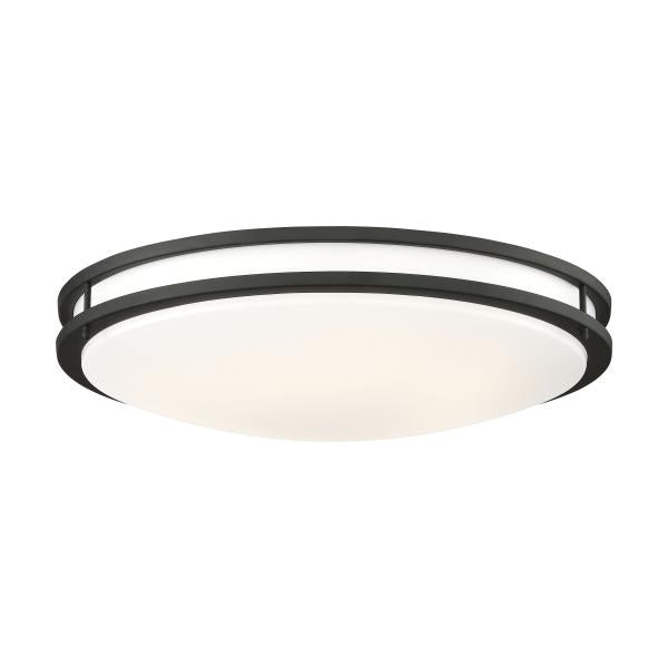 Glamour LED 24 inch - Flush Mount Fixture - Black Finish - CCT Selectable 3K/4K/5K