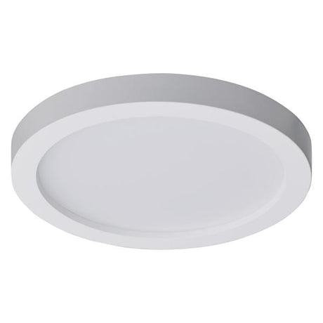 7 Inch - LED Flush Mount Fixture - Disk Light - Round - 16 Watt - 3000K - White Finish - 6pk