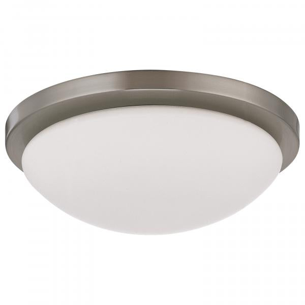 Button - 11 Inch LED Flush Mount Fixture - Brushed Nickel Finish - CCT Selectable - 120 Volts