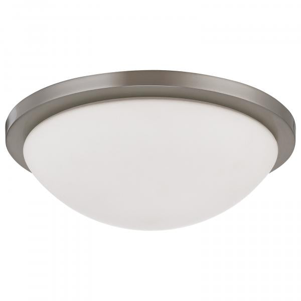 Button - 13 Inch LED Flush Mount Fixture - Brushed Nickel Finish - CCT Selectable - 120 Volts