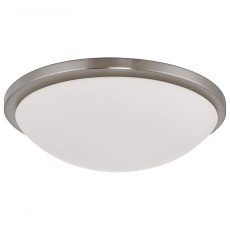 Button - 17 Inch LED Flush Mount Fixture - Brushed Nickel Finish - CCT Selectable - 120 Volts