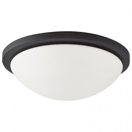 Button - 13 Inch LED Flush Mount Fixture - Matte Black Finish - CCT Selectable - 120 Volts