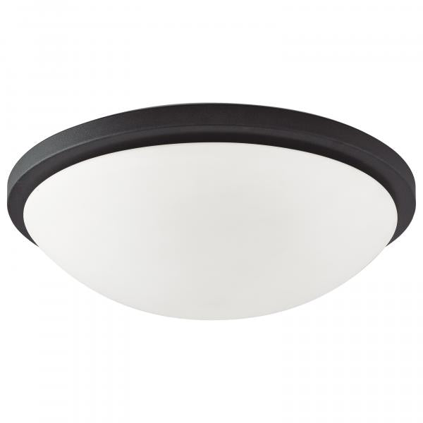 Button - 17 Inch LED Flush Mount Fixture - Matte Black Finish - CCT Selectable - 120 Volts