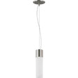 Link - 1 Light - LED Tube Pendant with White Glass - Brushed Nickel Finish