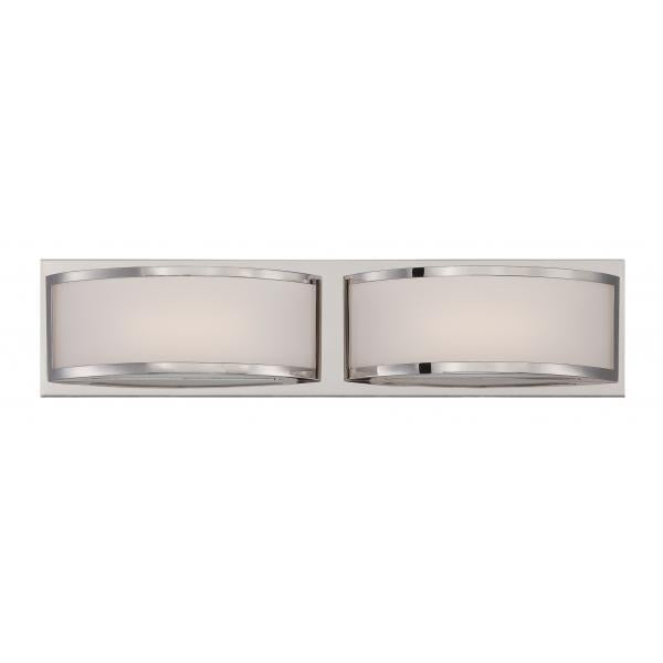 Mercer - (2) LED Wall Sconce - Frosted Glass - Polished Nickel Finish