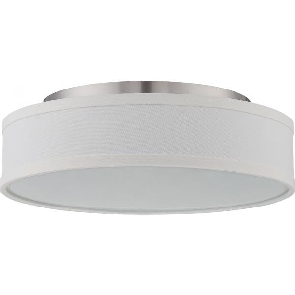 Heather - LED Flush Fixture with White Linen Shade