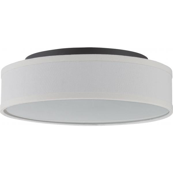 Heather - LED Flush Fixture with White Linen Shade