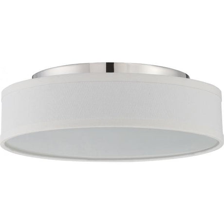 Heather - LED Flush Fixture with White Linen Shade