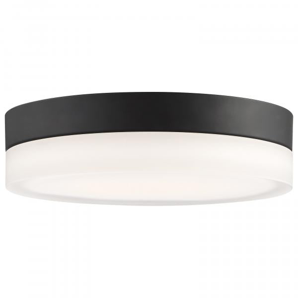 Pi - 9 Inch LED Flush Mount - Black Finish - Frosted Etched Glass - CCT Selectable - 120 Volts