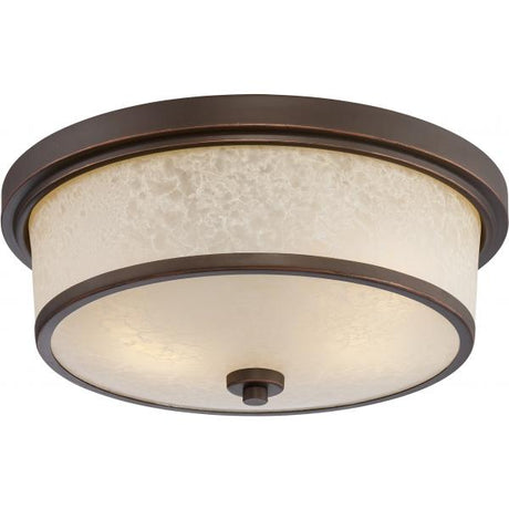 Diego - LED Outdoor Flush Fixture with Satin Amber Glass