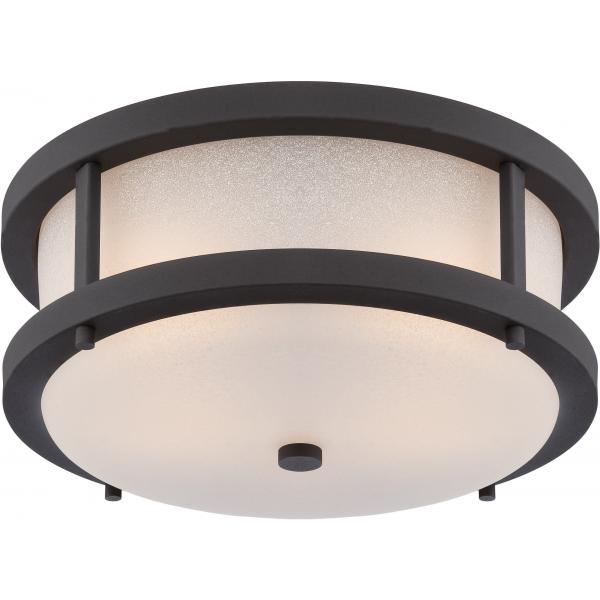 Willis - LED Outdoor Flush Fixture with Antique White Glass