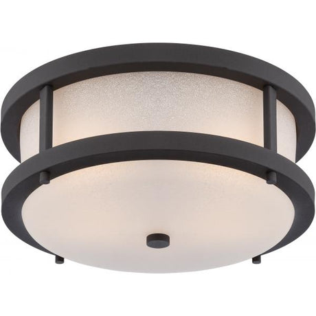 Willis - LED Outdoor Flush Fixture with Antique White Glass