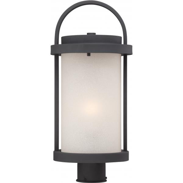 Willis - LED Outdoor Post with Antique White Glass