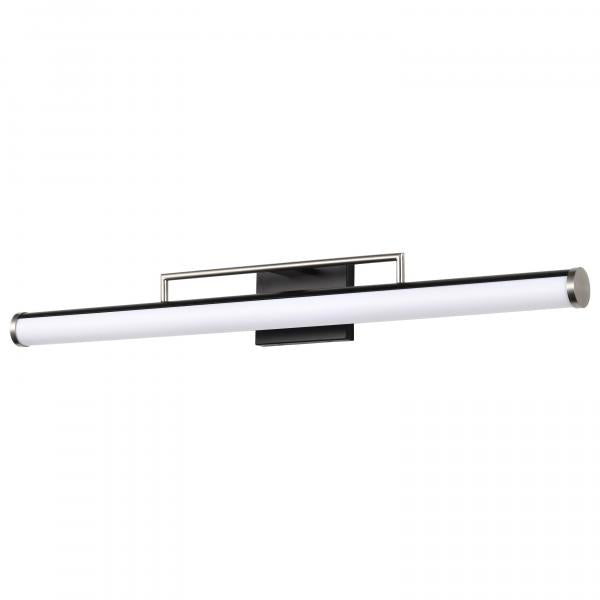 Solano LED Large Vanity - Black and Brushed Nickel Finish - White Acrylic Lens