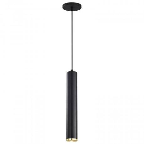 Century - 12 Watt - 16" - LED Pendant - Matte Black and Brushed Brass Finish