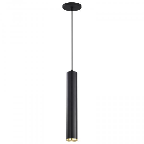 Century - 12 Watt - 16" - LED Pendant - Matte Black and Brushed Brass Finish