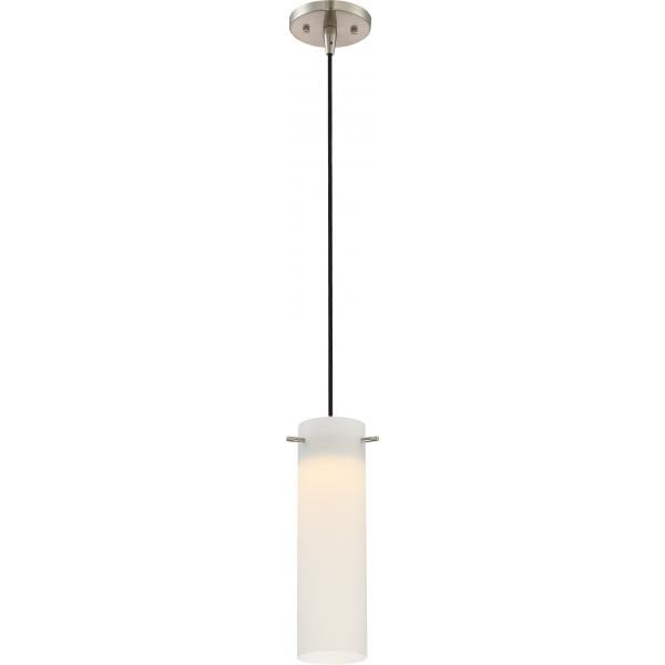 Pulse - LED Mini Pendant with White Opal Glass - Brushed Nickel Finish