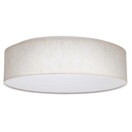 15 inch - CCT Selectable - Fabric Drum LED Decor Flush Mount Fixture - Beige Fabric Shade - Acrylic Diffuser