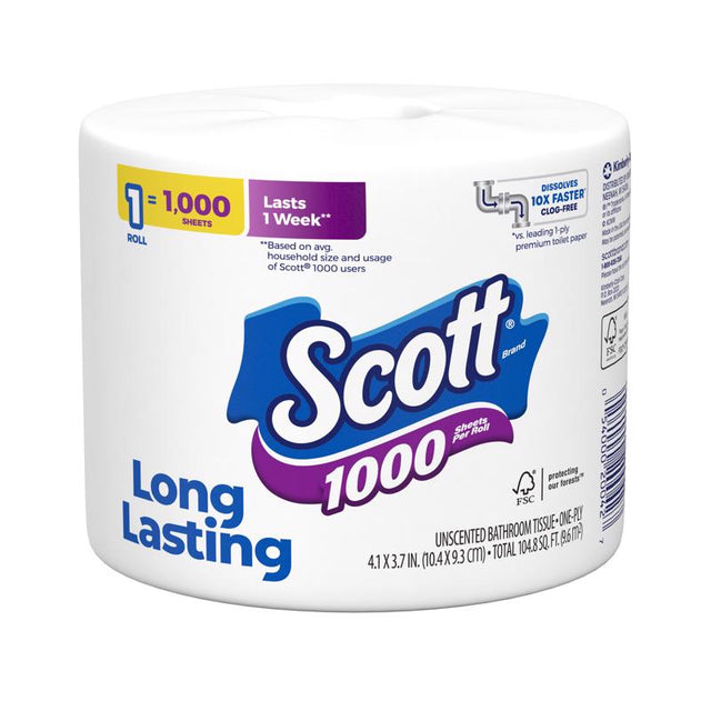 Scott Toilet Paper 1 Rolls 1000 sheet 104.8 sq ft