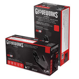 Gloveworks Nitrile Disposable Gloves Medium Black Powder Free 100 pk