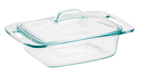 Pyrex Non-porous Glass Covered Casserole 2 qt Clear