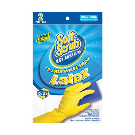 Soft Scrub Latex Cleaning Gloves S Yellow 2 pair