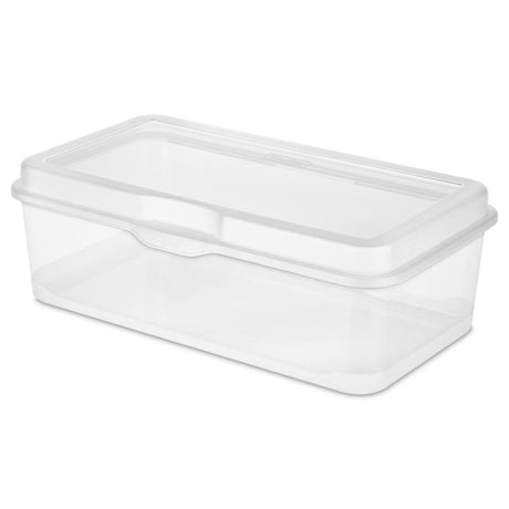 Sterilite 1.6 cu ft Clear Organizer Bin 4.5 in. H X 7.625 in. W X 13.125 in. D Stackable