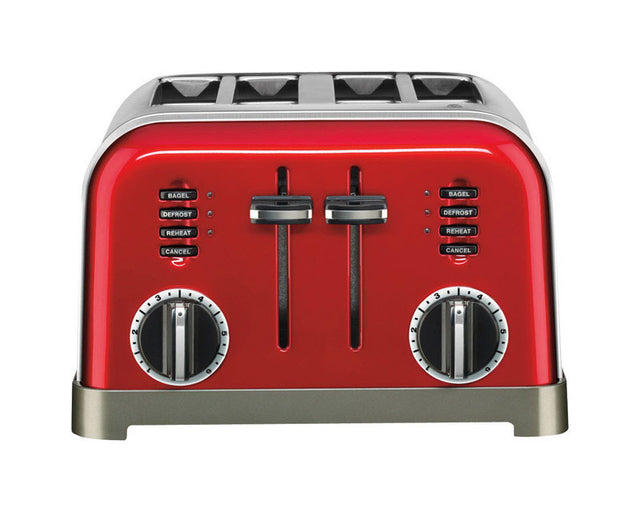 Cuisinart Stainless Steel Red 4 slot Toaster 7.4 in. H X 11.14 in. W X 10.67 in. D