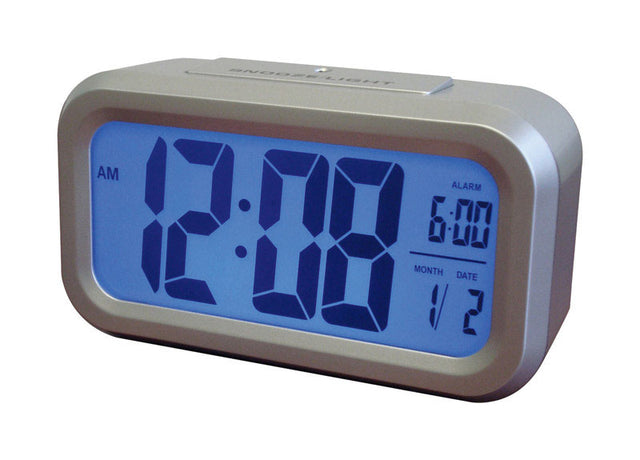 Westclox 5.3 in. Silver Alarm Clock Digital