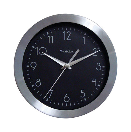 Westclox 9 in. L X 9 in. W Indoor Analog Wall Clock Metal Black