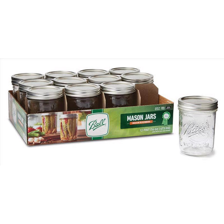 Ball Wide Mouth Mason Jar 16 oz 12 pk