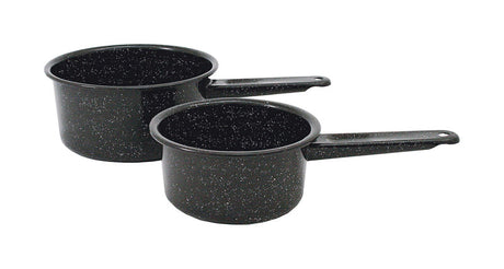 Granite Ware Ceramic Over Steel Sauce Pan Set Black