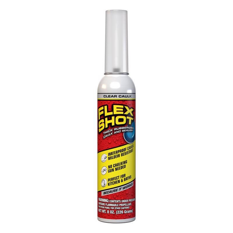 Flex Seal Family of Products Flex Shot Clear Rubber All Purpose Waterproof Sealant 8 oz