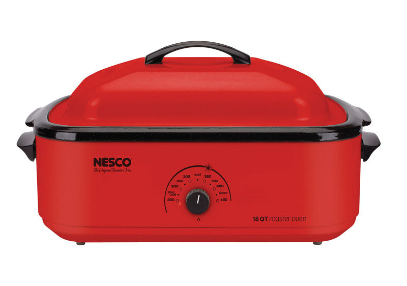 Nesco Chrome Red Porcelain 18 qt Electric Roaster 12 in. H X 15 in. W X 23.5 in. L