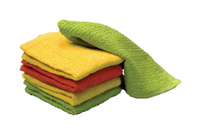 Ritz Warm Assorted Cotton Solid Bar Mop Dish Cloth 5 pk