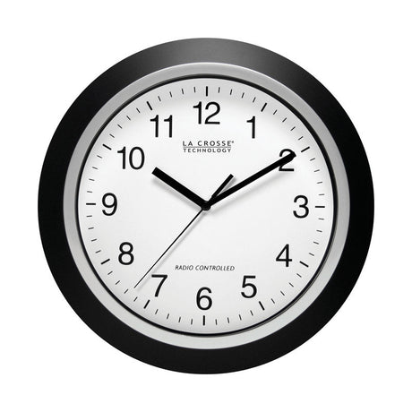 La Crosse Technology 12 in. L X 1 in. W Indoor Casual Analog Atomic Wall Clock Glass/Plastic Black/S