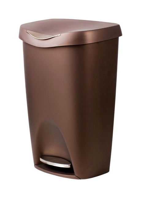 Umbra Brim 13 gal Bronze Plastic Step On Trash Can