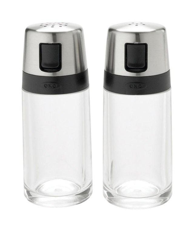 OXO Good Grips Silver/Clear Plastic Salt and Pepper Shaker Set 3 oz