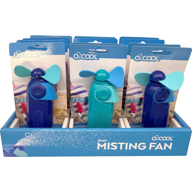 O2Cool 4.72 in. H X 3 in. D 1 speed Misting Fan