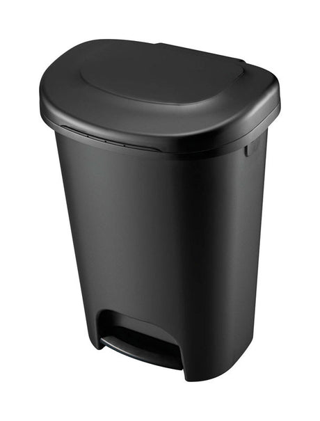 Rubbermaid 13 gal Black Resin Classic Step-On Wastebasket