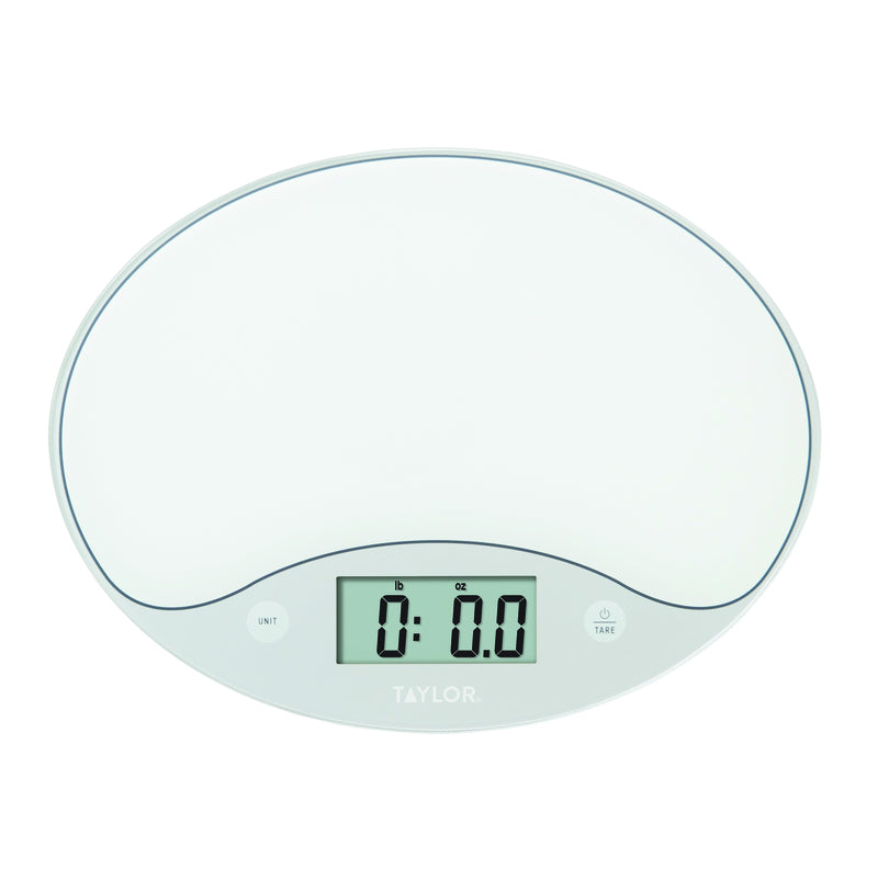 Taylor White Digital Kitchen Scale 11 lb