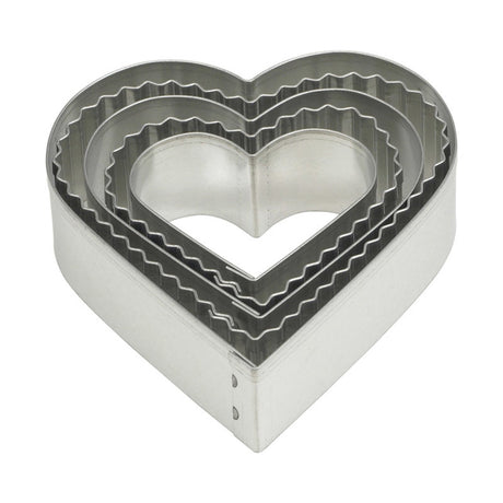 Harold Import Silver Stainless Steel Heart Shaped Cookie Cutter Set