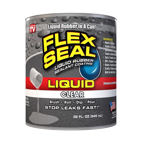 Flex Seal Family of Products Flex Seal Clear Liquid Rubber Sealant Coating 32 oz