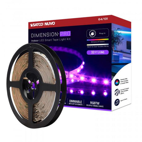 Dimension Pro - Tape light strip - 32 ft. - Hi-Output - RGB plus Tunable White - Plug connection - Starfish IOT Capable - IR Remote Included