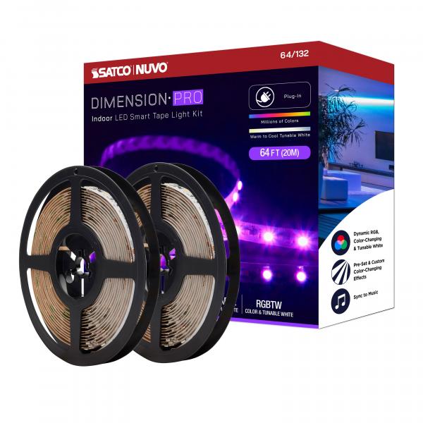 Dimension Pro - Tape light strip - 64 ft. - Hi-Output - RGB plus Tunable White - Plug connection - Starfish IOT Capable - IR Remote Included